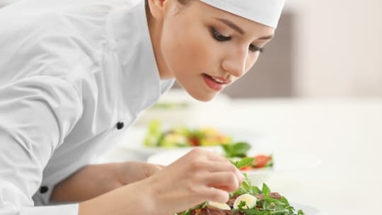 chef preparing salad