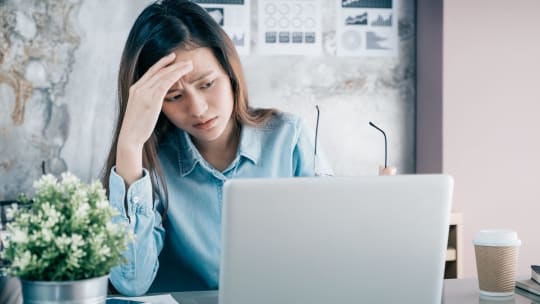 stressed woman at work