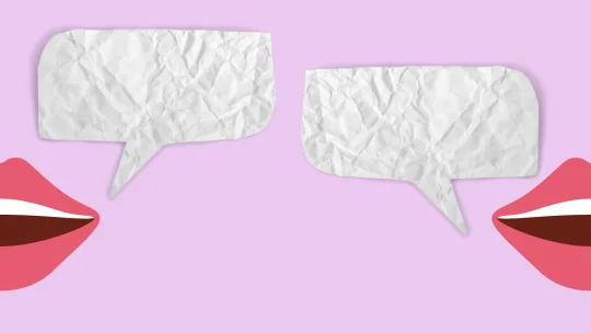 two mouths with speech bubbles