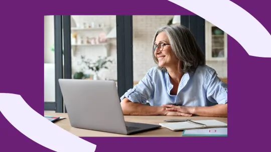 a woman on a laptop
