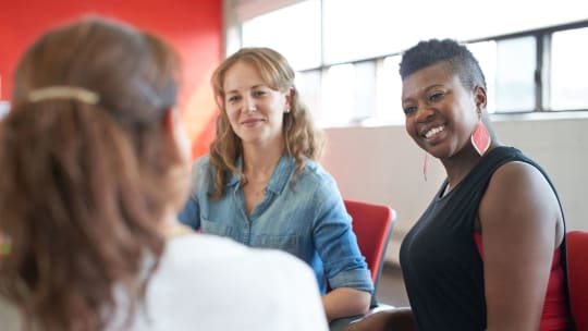 women training at work