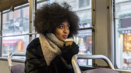 Woman drinking coffee