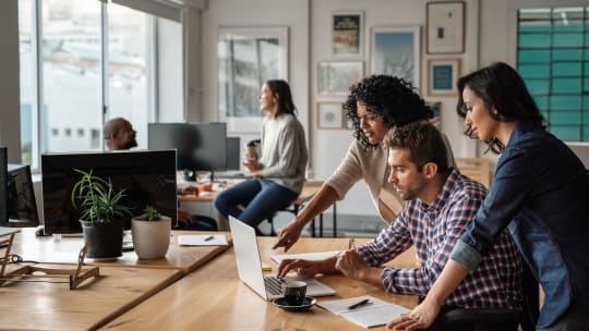 group of people in an office 