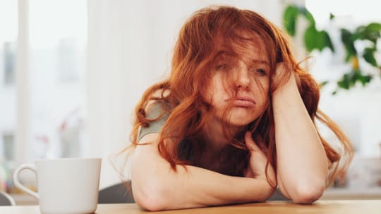 Stressed woman at work