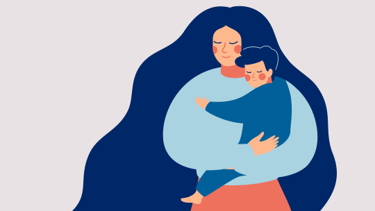 Woman playing with daughter