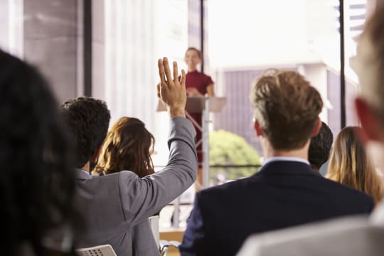 thought leader presenting in front of an audience