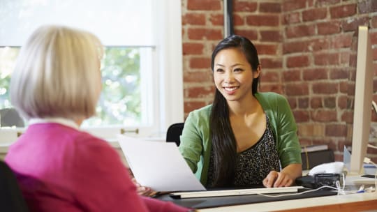women in an interview