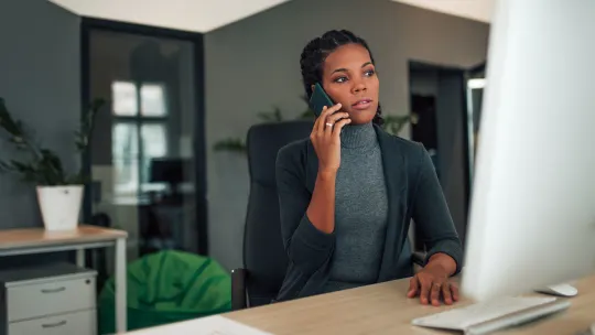 Woman working at computer