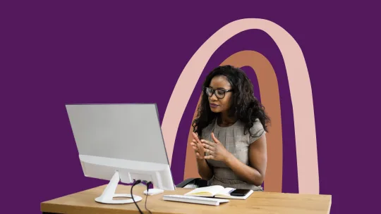 woman in a virtual interview