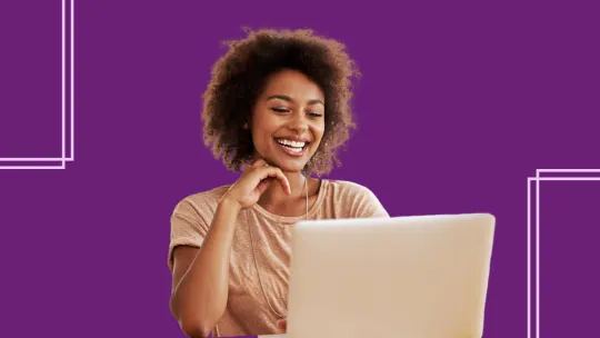 woman sitting at computer