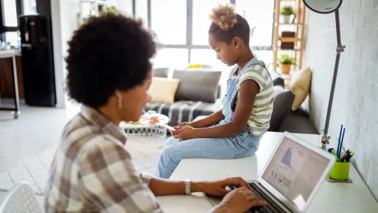 Working mom with child