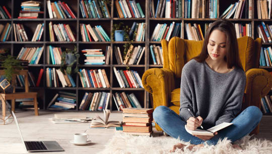 Woman with books