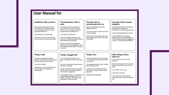personal operating manual example
