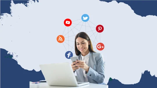 woman on social media