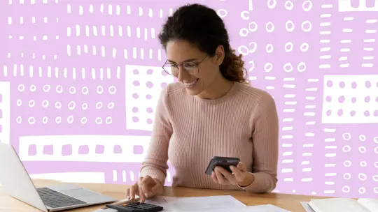woman doing taxes