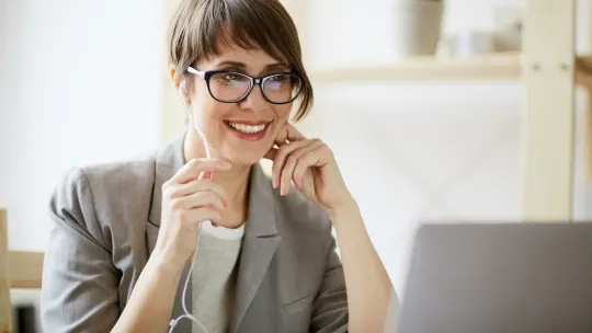 Woman dressed for interview