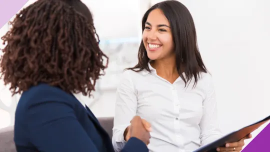 Candidate in an interview, illustrating how to answer "What are your salary expectations?"
