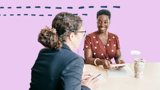 two women in a conversation
