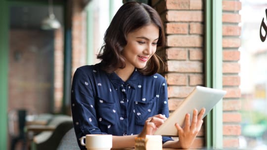 Woman on tablet