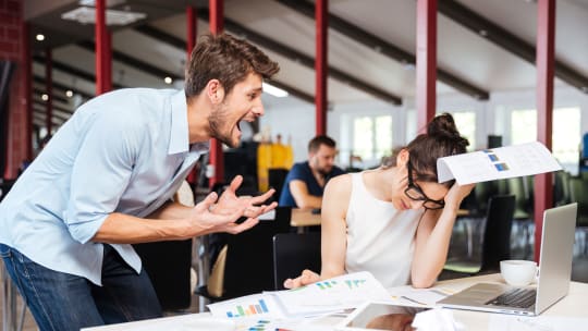 boss yelling at employee