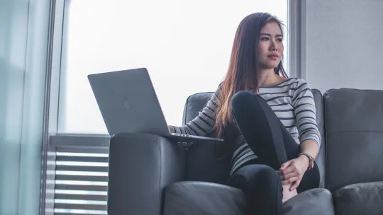 woman thinking/brainstorming