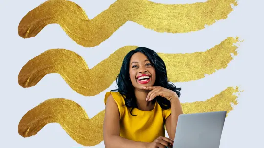 woman smiling at work