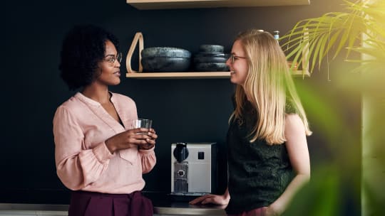 Two women at work