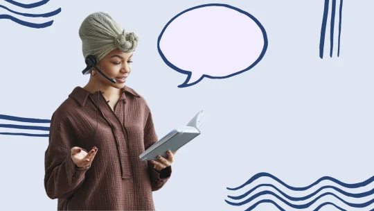 woman talking on virtual call