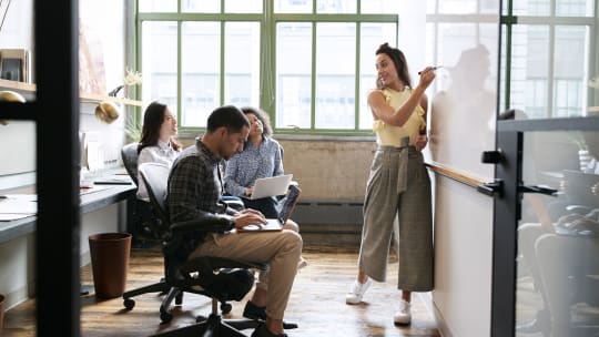 Young coworkers in an office