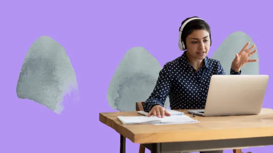 woman leading virtual meeting
