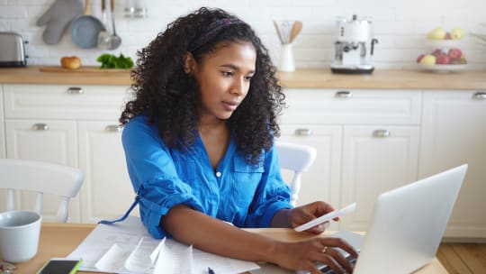 woman calculating finances