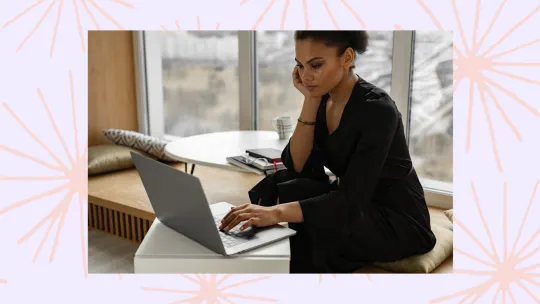 a woman on a laptop