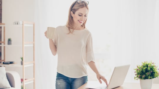 Happy Woman Working