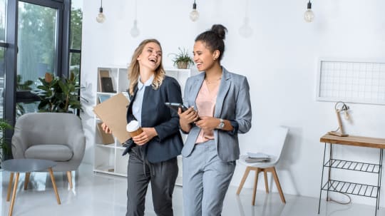 Women talking at work