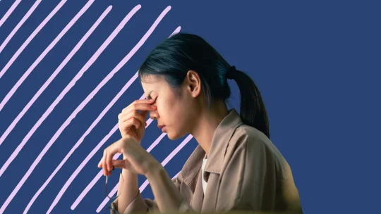 a woman stressed at work