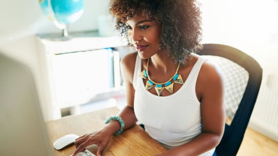 Woman working at desk