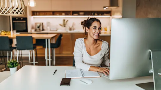Woman on diverging path
