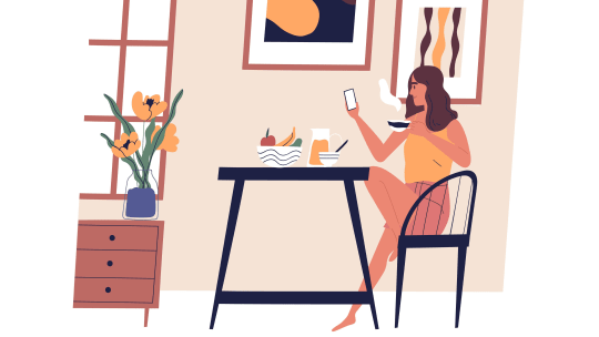 Woman drinking coffee