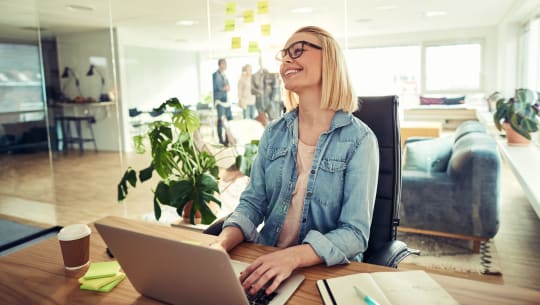 Woman checking email