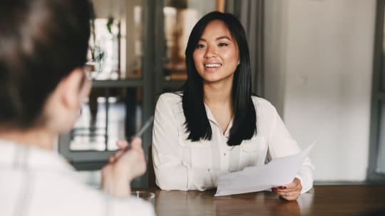 Woman in interview