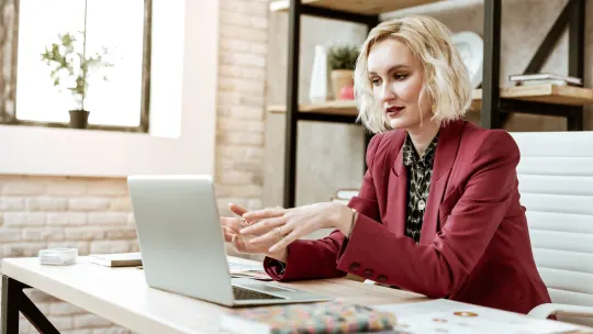 women in an interview