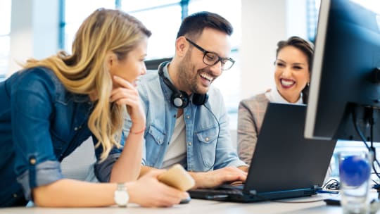 Coworkers working in an office