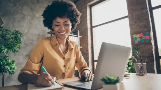 Woman Excited on Computer