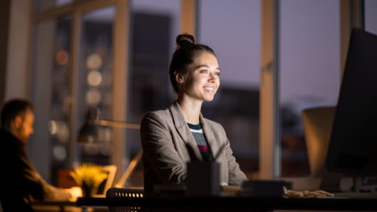 Woman Working on Computer