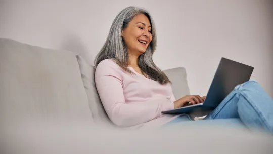 Woman working remotely