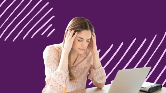 a woman stressed at work