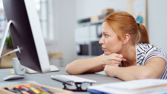 woman stressed out at work