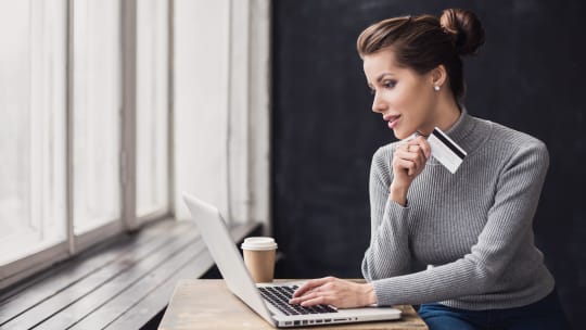 Woman with credit card