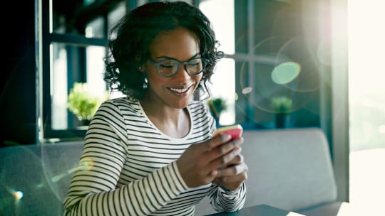 Woman messaging