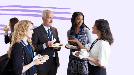 a group of people at a networking event